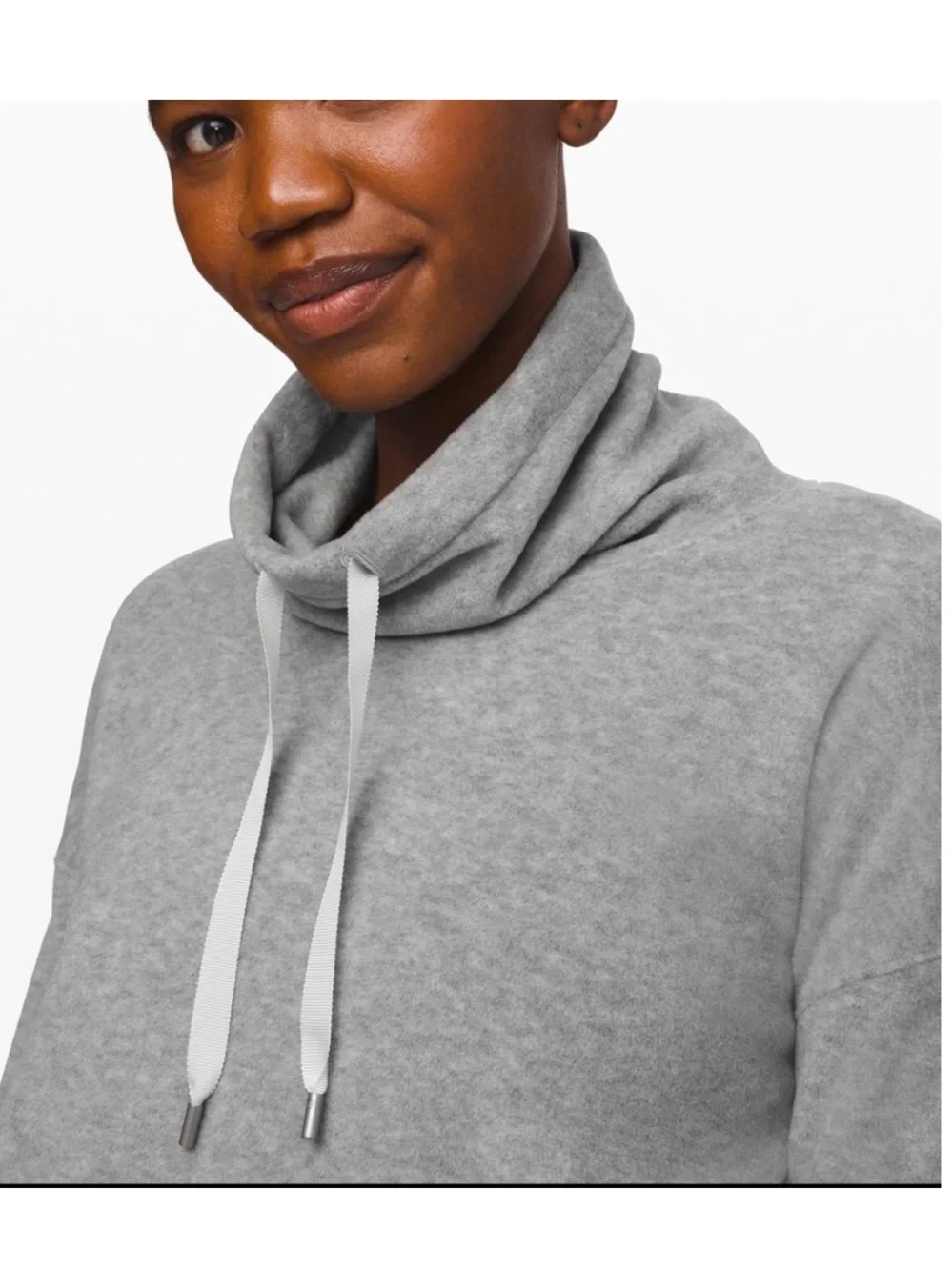 Lululemon Go Forward Pullover Fleece in heathered‎ core light grey Size 12